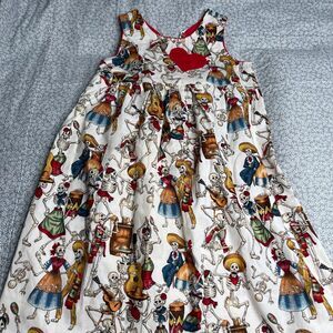 OOAK Handmade Dia De Los Muertos/Day of the Dead Dancing Skeleton Dress Sz 5